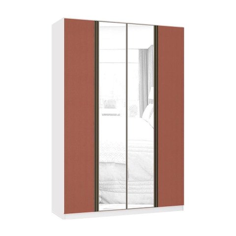 Guarda Roupa 4 Portas 3 Gavetas 159,2 Cm com Espelho Prime Luciane Móveis
