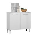 Ver imagem 1 de Balcão de Cozinha Buffet 2 Portas 0,84m Branco Isabelle Aramóveis