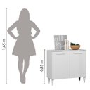 Ver imagem 3 de Balcão de Cozinha Buffet 2 Portas 0,84m Branco Isabelle Aramóveis