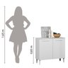 Balcão de Cozinha Buffet 2 Portas 0,84m Branco Isabelle Aramóveis - 3