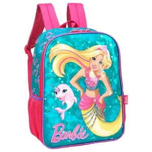Mochila Escolar Infantil Barbie Sereia Verde Is39971 - Luxcel