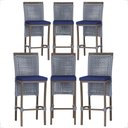 Ver imagem 1 de 6 Banqueta em Alumínio Roma Marrom Corda Náutica Tecido 10