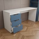 Ver imagem 6 de Mesa para Escritório Madri 3 Gavetas Azul/Branco - Panorama Móveis