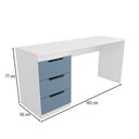 Ver imagem 2 de Mesa para Escritório Madri 3 Gavetas Azul/Branco - Panorama Móveis