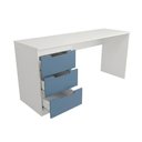 Ver imagem 5 de Mesa para Escritório Madri 3 Gavetas Azul/Branco - Panorama Móveis