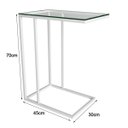 Ver imagem 3 de Mesa Lateral Industrial Encaixe Vidro Branca