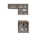 Ver imagem 7 de Lavanderia Modulada Amy 5 Portas 3 Prateleiras MDF 160cm Cinza