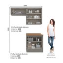 Ver imagem 5 de Lavanderia Modulada Amy 5 Portas 3 Prateleiras MDF 160cm Cinza