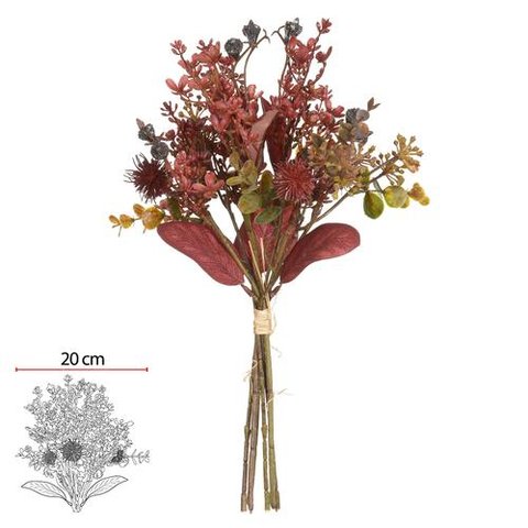 Buque Mamona Ramalhete Misto X6 (vermelho) 36cm