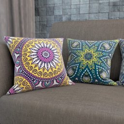 Kit 5 Almofadas Decorativas Mandalas Coloridas Para Sofá 40x40 - Novadecora - 3