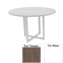 Ver imagem 1 de Mesa de Reunião Redonda 110x110cm Pé Tubular Pe25 em MDP Cor Walnut e Base Branca