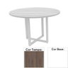 Mesa de Reunião Redonda 110x110cm Pé Tubular Pe25 em MDP Cor Walnut e Base Branca - 1