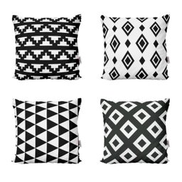 Almofadas Decorativas Preto e Branco Para Sofá 40x40 - Novadecora - 1