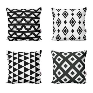 Almofadas Decorativas Preto e Branco Para Sofá 40x40 - Novadecora
