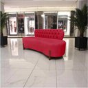 Ver mais imagens de Sofá 3 Lugares Orgânico Curvo Tókio 180cm Suede Vermelho