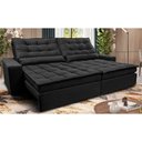 Ver imagem 1 de Sofá Retrátil e Reclinável 3,12m Molas Ensacadas Cama inBox Catar Velusoft Preto