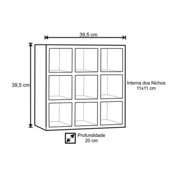 Nicho Organizador Porta Toalhas 9 Lugares Em Mdf - Branco - 4