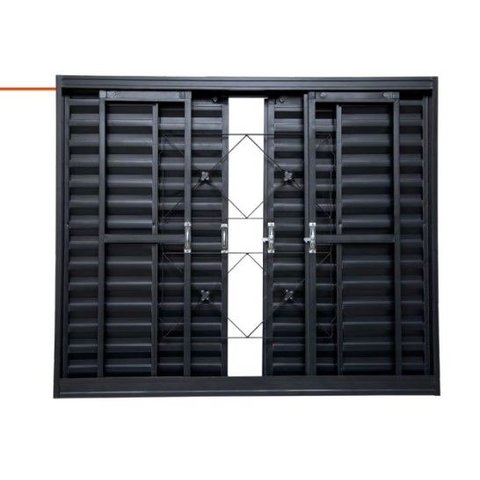 Janela Veneziana Aço 6 Folhas Grade Xadrez Zarcão 150x100