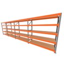 Ver imagem 1 de Mini Porta Pallet 200 Kg por Nivel Inicial +3 Continuação com 5 Niveis Laranja com Mdf Cru