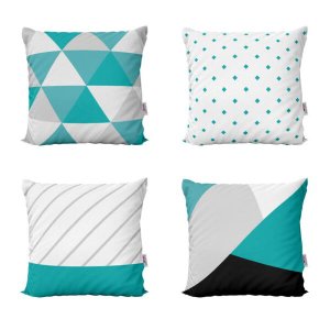 Capas de Almofadas Azul Turquesa Para Sofá 40x40 - Novadecora