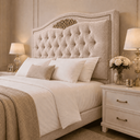 Ver imagem 2 de Cabeceira Greta 140cm Estofada Boucle p/ Cama Box Casal Quarto