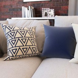 Capas de Almofadas Azul e Bege Decorativas e Geometricas Para Sofá 40x40 - Novadecora - 3
