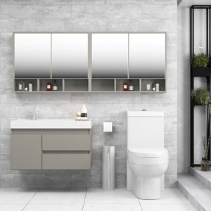 Conjunto Gabinete para Banheiro com Espelheira Floripa