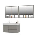 Ver imagem 2 de Conjunto Gabinete para Banheiro com Espelheira Floripa Cinza/Cimento