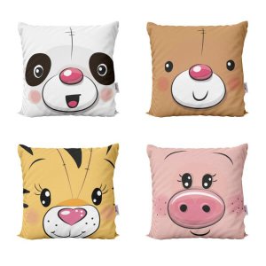 Capas de Almofadas Infantil Decorativas Animais e Bichos Safari 40x40 - Novadecora