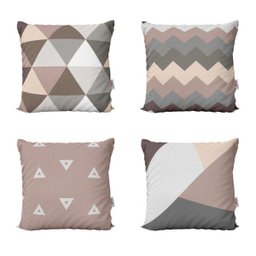 Capas de Almofadas Para Sofá Marrom e Bege Decorativas e Geométricas 40x40 - Novadecora - 1
