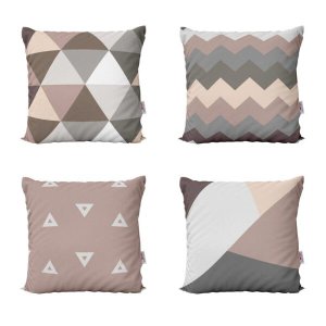 Capas de Almofadas Para Sofá Marrom e Bege Decorativas e Geométricas 40x40 - Novadecora