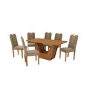 Ver imagem 2 de Conjunto Sala de Jantar Verbana Kappesberg 6 Cadeiras Veludo Bege