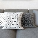 Ver imagem 4 de Kit 4 Capas Almofadas Preto e Branco Decorativas e Geométricas Para Sofá 40x40 - Novadecora
