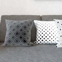 Ver imagem 3 de Kit 4 Capas Almofadas Preto e Branco Decorativas e Geométricas Para Sofá 40x40 - Novadecora