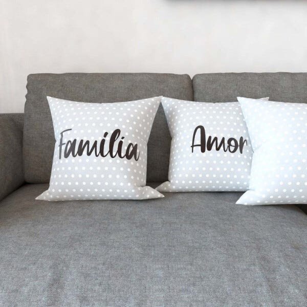 Capas Almofadas Decorativas Preto e Branco Família, Amor, Fé e Gratidão Para Sofá 40x40 - Novadecora - 3