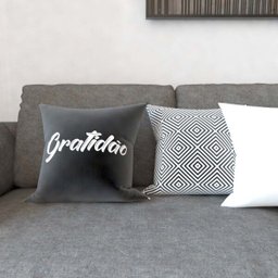 Capas Almofadas Decorativas Preto e Branco Gratidão e Fé Para Sofá 40x40 - Novadecora - 3