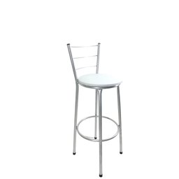 Banqueta Alta Prata Cozinha Gourmet Americana - Branco - 1