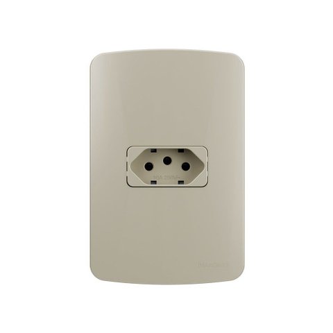 Tomada Margirius B3 Colors 2p+t 10a com Placa 4x2 Pérola