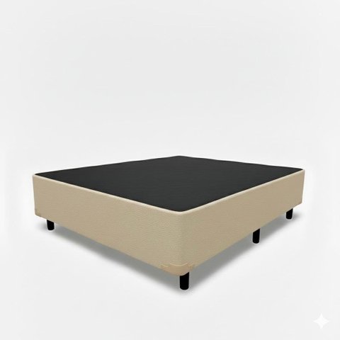 Base Cama Box Casal Diversas Cores (138x188x40) - Corino Bege