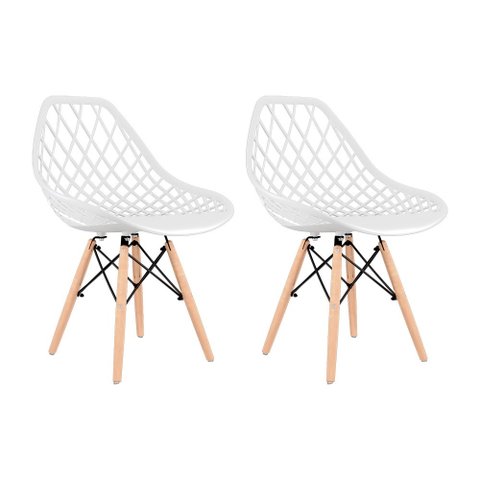 Conjunto com 2 Cadeiras Kaila Pp Branca