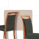 Ver imagem 5 de Mesa 120cm Laminado Barril com 4 Cadeiras Moderna Mobilia Jade Imbuia Naturale