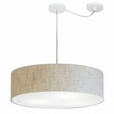 Ver imagem 1 de Lustre Pendente Cilíndrico com Desvio Md-4265 Cúpula em Tecido 60x15cm Rustico Bege - Bivolt