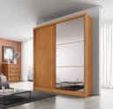 Ver imagem 1 de Guarda Roupa Solteiro MDF com Espelho 2 Portas 3 Gavetas Toronto Marrom/Cinamomo