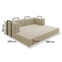 Ver imagem 4 de Sofa Cama Modular 2 Lugares 180 Cm Monaco Linho Bege Vconcept Bege