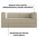 Ver imagem 6 de Sofa Cama Modular 2 Lugares 180 Cm Monaco Linho Bege Vconcept Bege