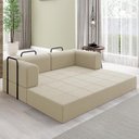 Ver imagem 7 de Sofa Cama Modular 2 Lugares 180 Cm Monaco Linho Bege Vconcept Bege
