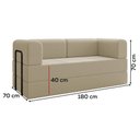 Ver imagem 3 de Sofa Cama Modular 2 Lugares 180 Cm Monaco Linho Bege Vconcept Bege
