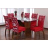 Kit 6 Capas de Cadeira Natal Jantar Estofada Decoração Fim de Ano Malha Helanca:natal Vermelho Papai - 2