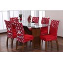 Ver imagem 2 de Kit 6 Capas de Cadeira Natal Jantar Estofada Decoração Fim de Ano Malha Helanca:natal Vermelho Papai