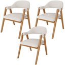 Ver imagem 1 de Kit 03 Cadeiras de Jantar e Estar Living Estofada Nadja L02 Bouclê Cru - Lyam Decor